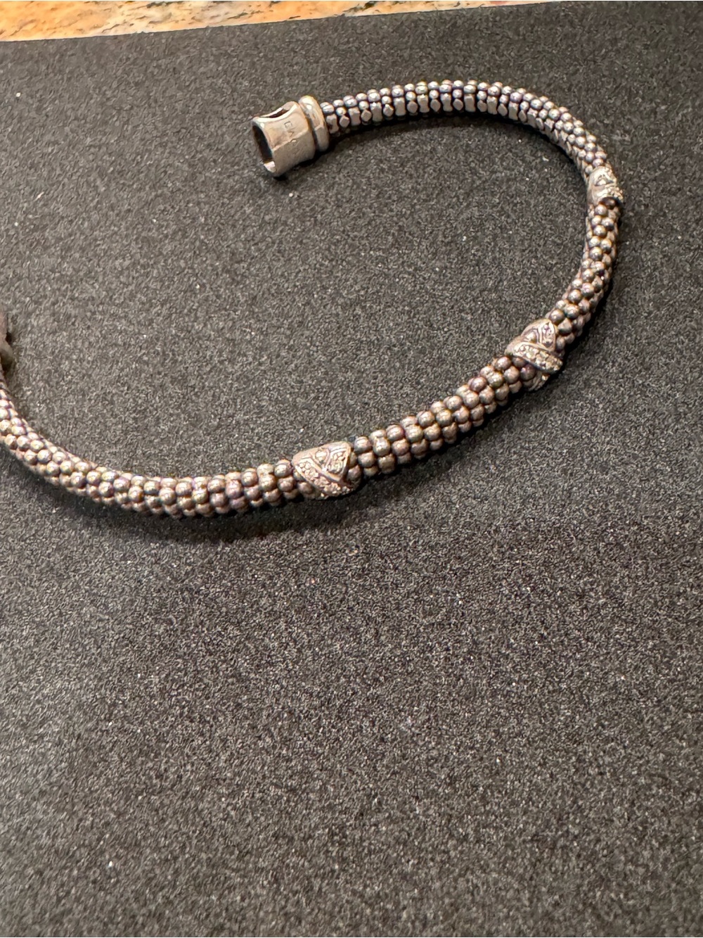 AUTHENTIC LAGOS Caviar Diamond and Sterling Silver Bracelet - Picture 9 of 9